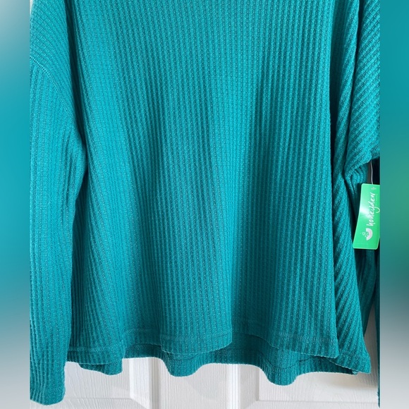 Honeydew Intimates Womens Lounge PJ Top Waffle Knit Dolman Sleeve Green Medium - Picture 5 of 7